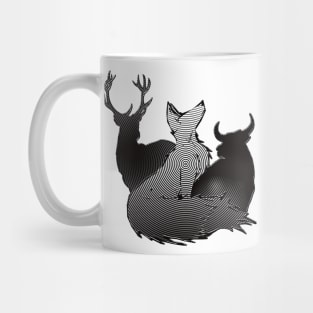 Mesmerizing Stag, Vixen, and Bull design Mug